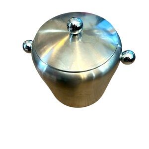 LNT Stainless Ice Bucket Modern MCM Style 6.5” Barware